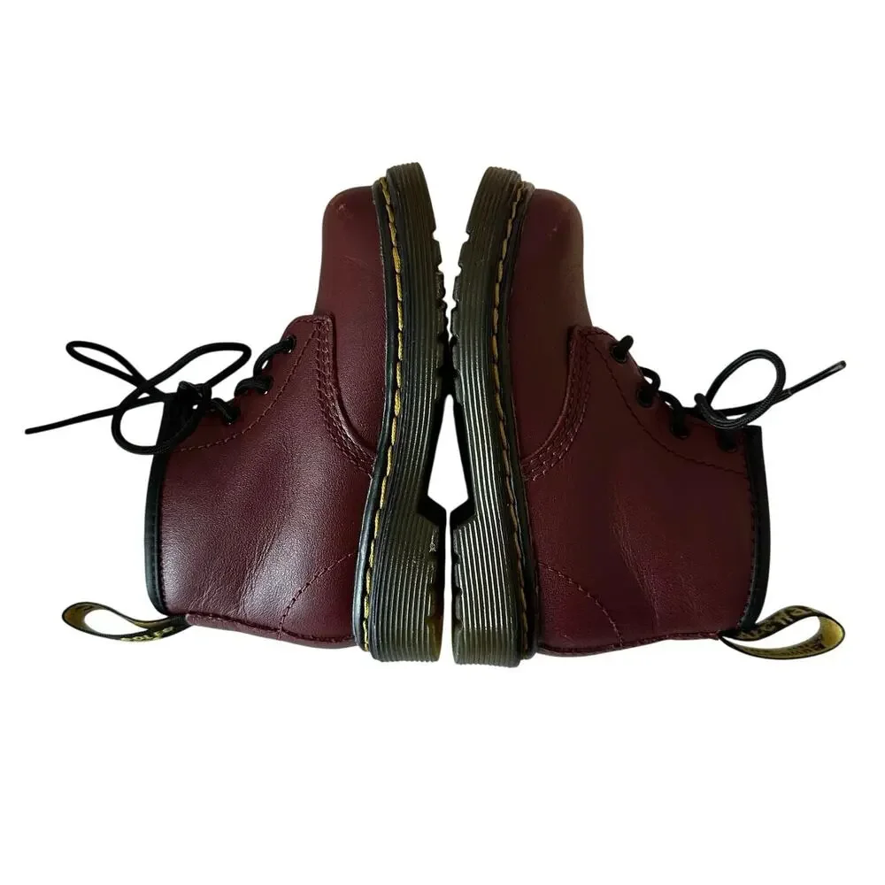 Doc Martens Toddler 1460 Softy T Leather Ankle Side Zip Boots Size 6 Cherry Red
